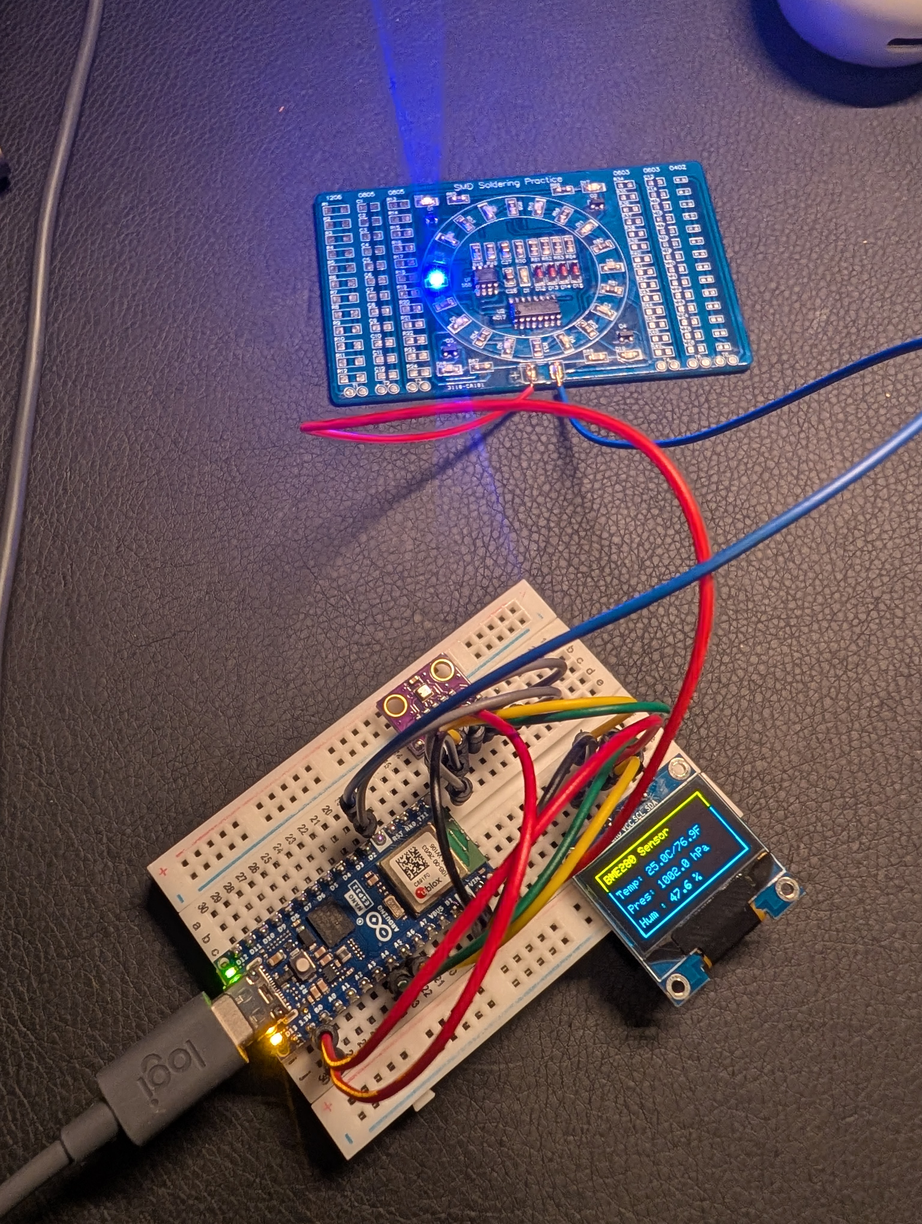 Playing around with Arduino Nano and random things attached to it via breadboard
